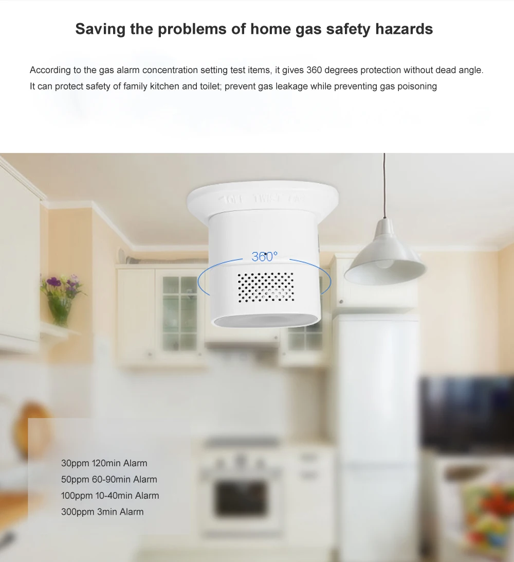 Mini Design Zigbee3.0 Carbon Monoxide CO Gas Leakage Detector Control Work With Zigbee2mqtt And Domoticz Zigbee Gateway Hub