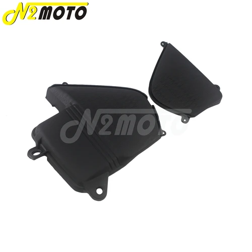 Imagen 2 del producto 1 par de cubierta lateral de caja de batería de motocicleta negra para Honda CRF230F CRF 230 2015-2019 Dirt Racing Bike ABS caja de batería protectores laterales