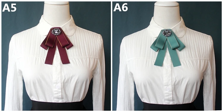 Korean Band Perle Fliege Broschen für Frauen Kristall Strass Krawatte Pins männer Anzug Hemd Collor Kleidung Zubehör – Detail 7