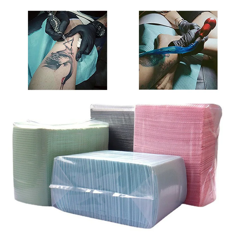 

125pcs Disposable Tattoo Clean Pad 3 Ply Waterproof Gasket for Tattooing Table Mat Tattoo Covers Clean Clothes Tattoo Supply