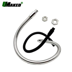 2pc Dia8/10mm LED Gooseneck 10-50CM Desk Lamp Flexible holder M8+M10 Silver/Black Universal Hose Soft Pipe Metal Serpentine Tube