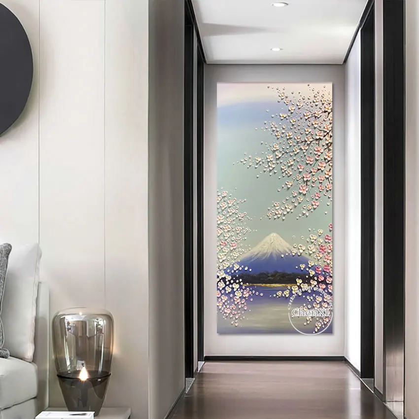 

Цветы акриловые украшения картина безрамные абстрактные картины на холсте 3d горный природный пейзаж искусство стены высокое качество