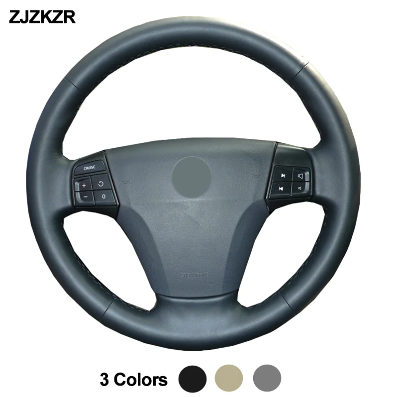 Car Auto Steering-Wheel Cover Wrap For Volvo S40 2006 2007 2008 2009 2010 2011 2012 V50 2005 - 2011 Braid on the Steering wheel