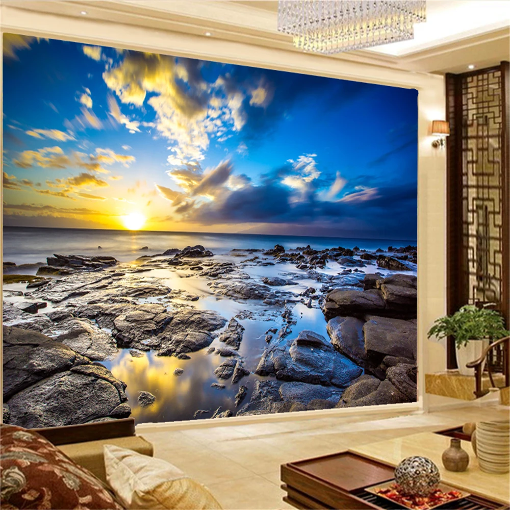 

3d Wallpaper Beautiful Sunset Glow Scenery wallpapers Living Room Bedroom Home Decor Painting Mural Wallpapers