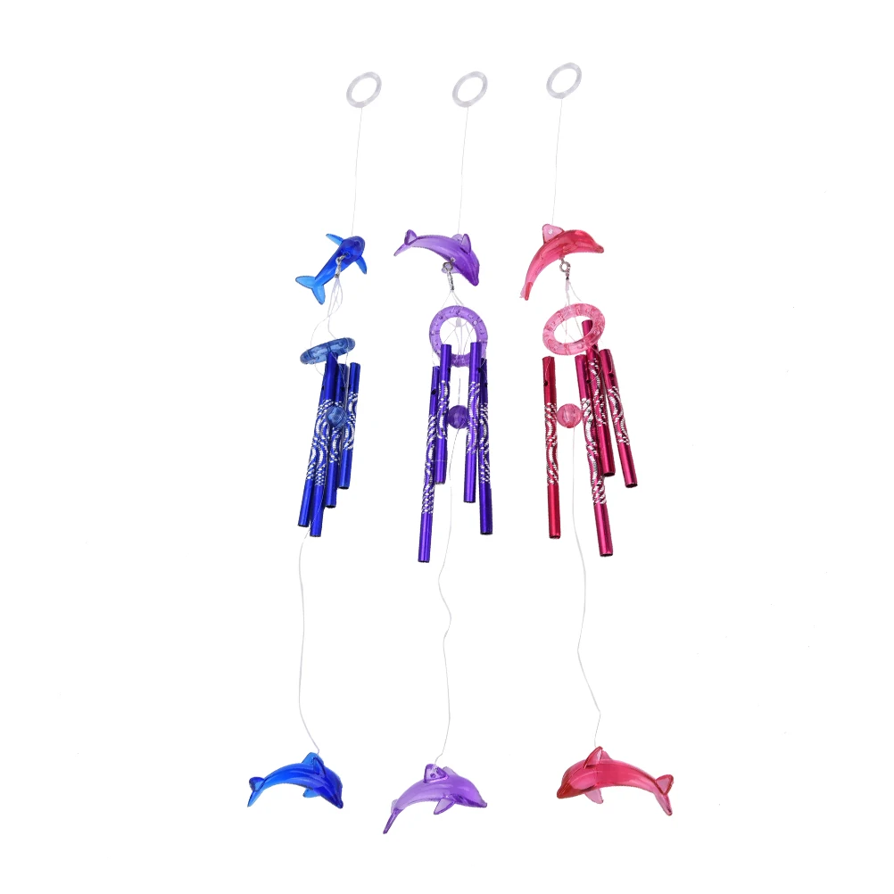 1pc 3Colors Home Decoration Hanging WindChimes For Kids Birthday Gift Door Garden Crystal Dolphin Wind Chimes