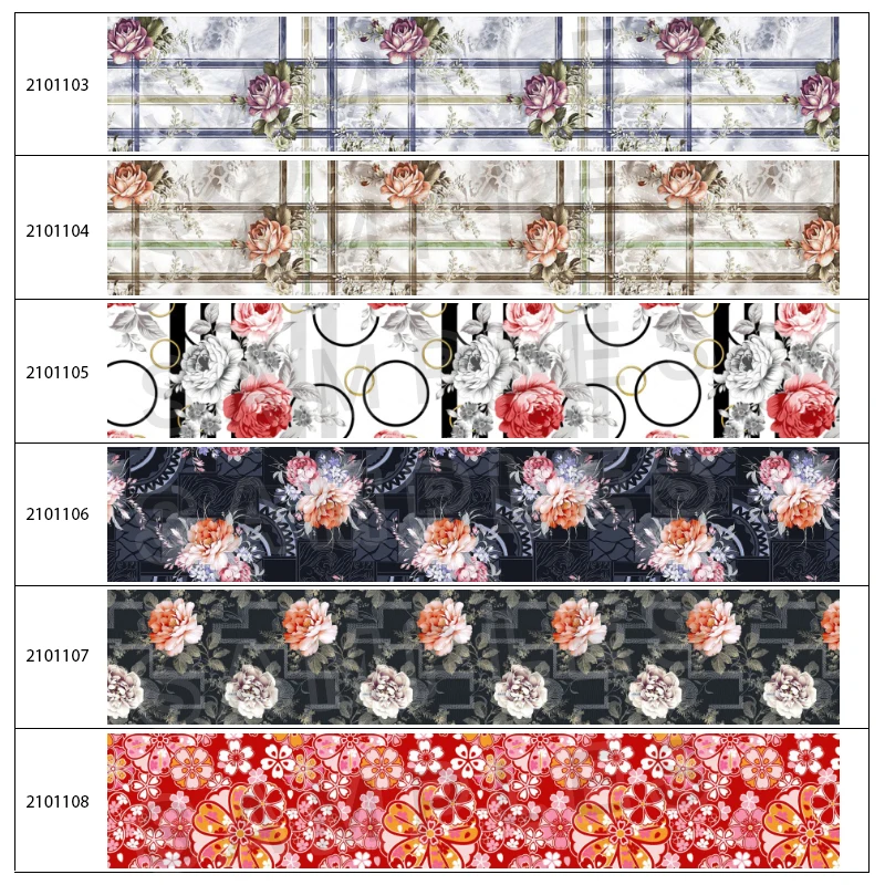 Japanese Flowers 50 Yards Hefeng Printed Grosgrain,satin Ribbon Hair Accessories