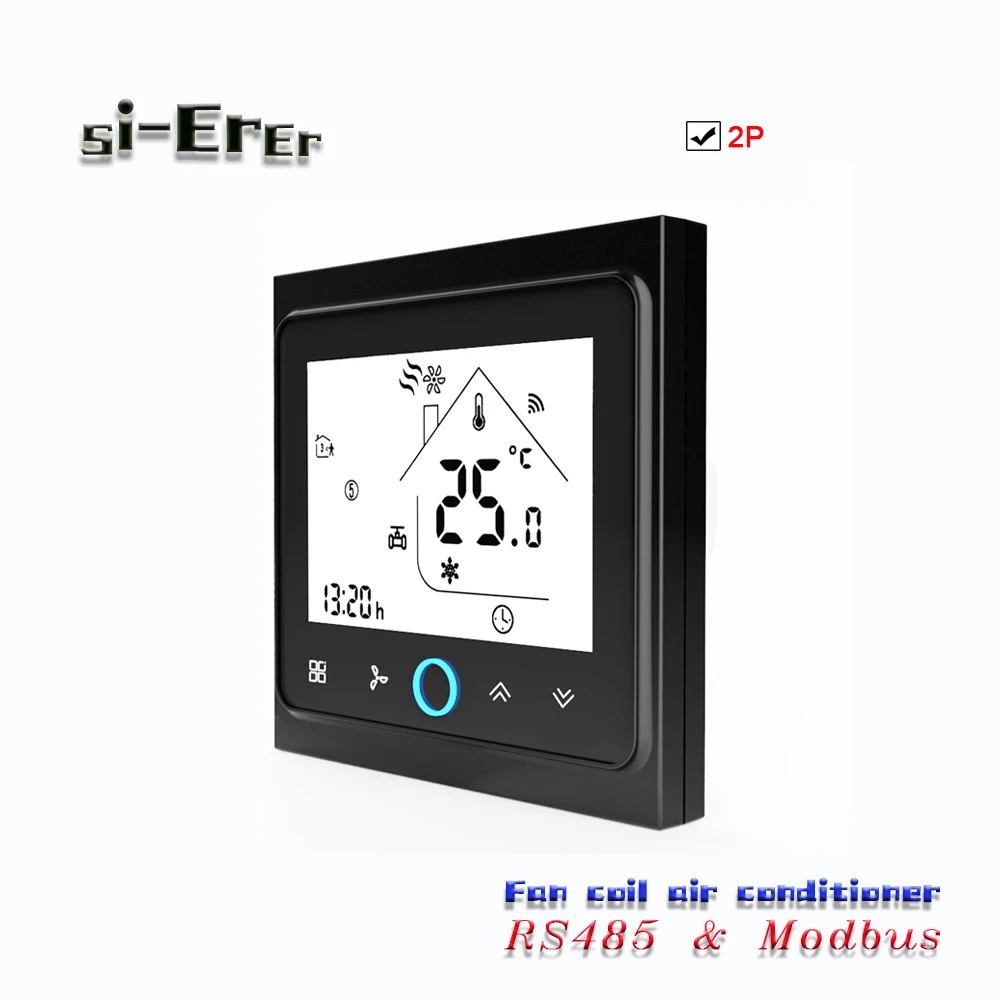 95-240VAC,24VAC 2P Fan coil thermostat with Modbus& RS485 RTU communication