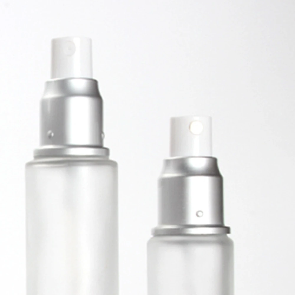 

Frosted Clear Glass Mist Spray Pump Container,50ml Lotion Bottle