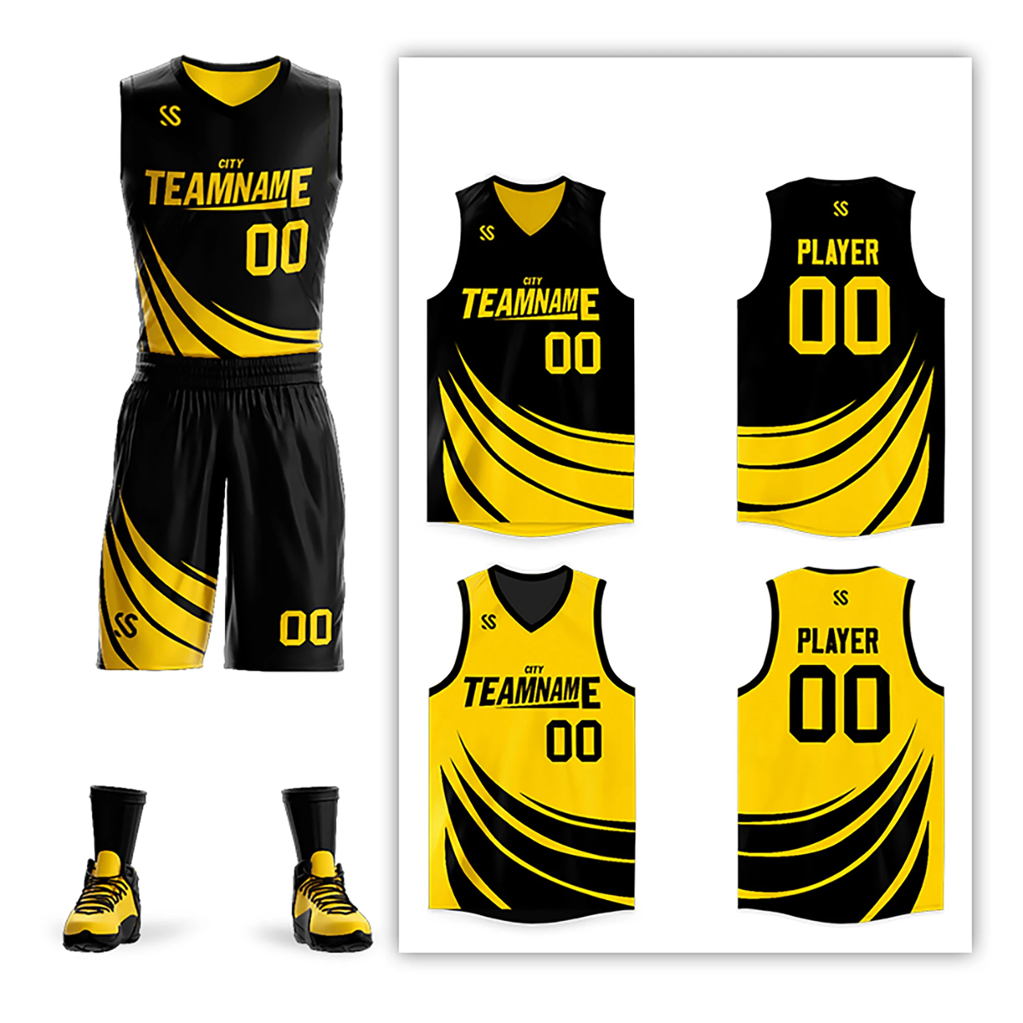 Double-Sided Basketball Sport Sets Custom Basketball Jerseys Personalise Design Printed Team Name Number Game Training Clothes