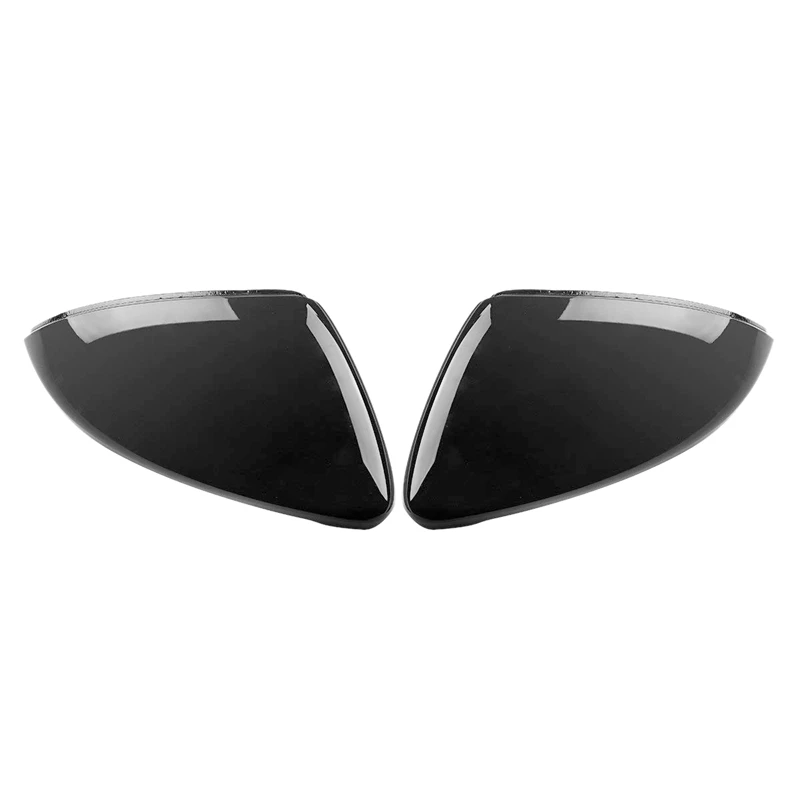 2 Pieces For Vw Golf 7 Mk7 7.5 Gtd R Gti Touran L E-Golf Side Wing Mirror Cover Caps Bright Black Rearview Mirror Case Cover 201