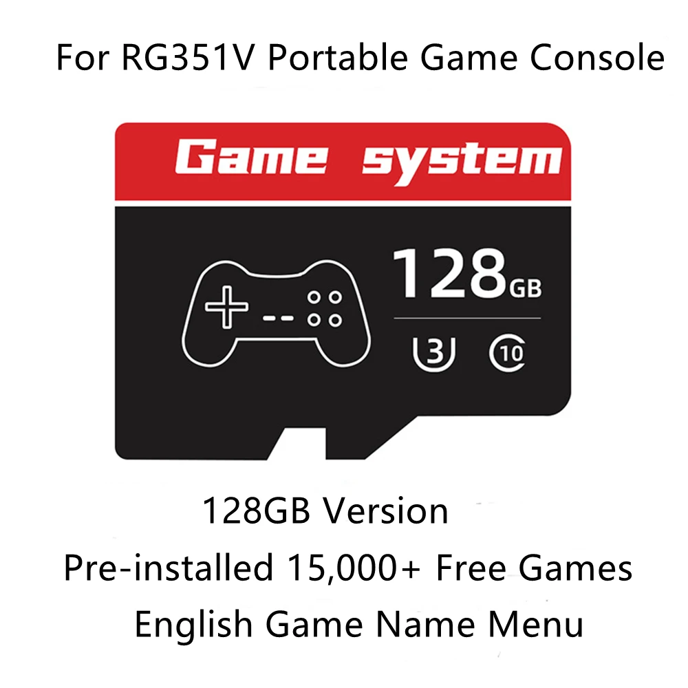 Game Memory Card For RG351V Portable Game Console 64GB 128GB with 15000 games for ps1/psp/n64/Dreamcast/NDS gaming accessories