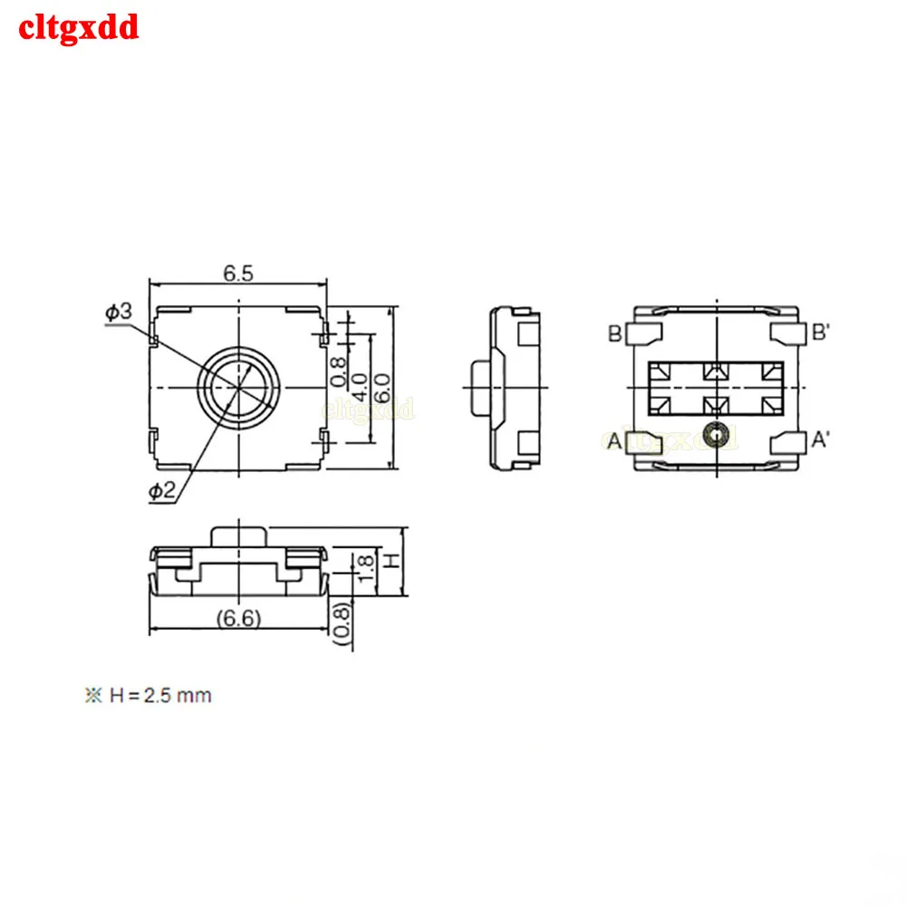 5-30Pcs Mouse Microswitch Patch For Xiaomi Microsoft Arc Touch Sculpt Blue Shadow 4000 6*6*2.5MM 6x6x2.5 mm