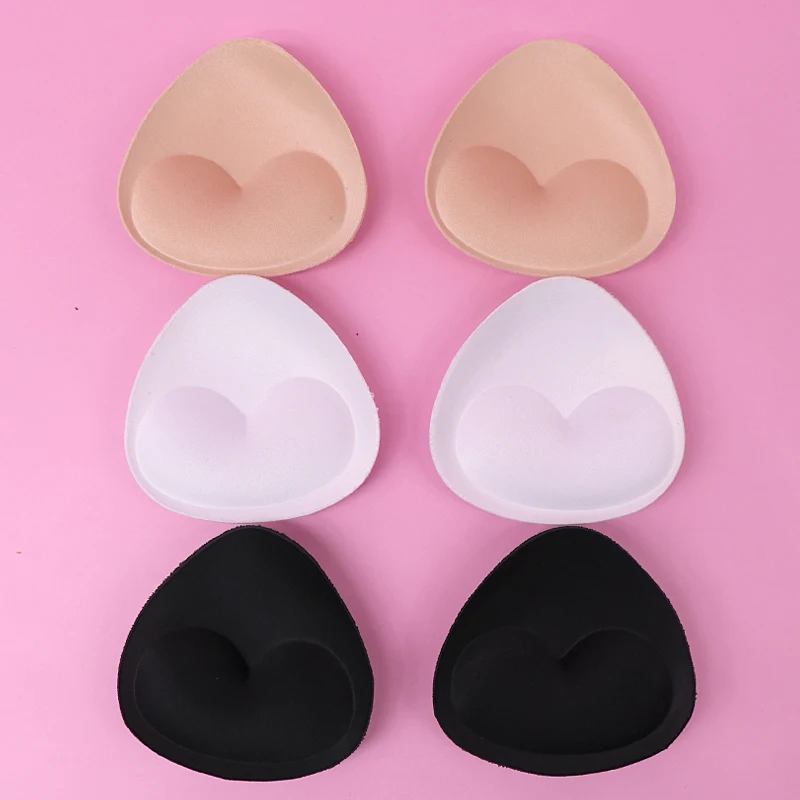 1pair Female Sponge Bra Pad for Bikini Swimsuit Breast Push Up Cup Removeable Enhancer Bra Pads Intimates Accessories