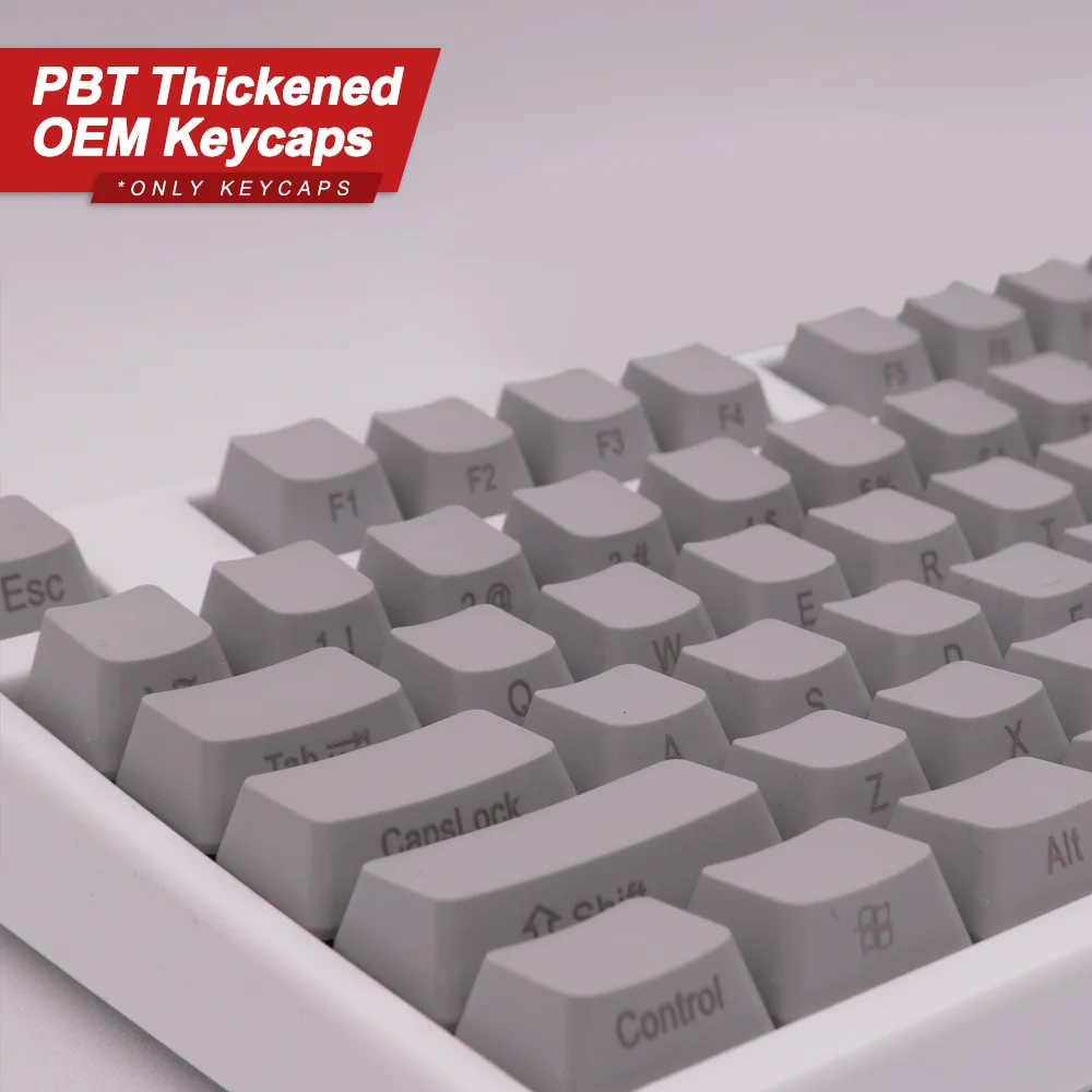 

Gray Mechanical Keyboard Keycaps PBT OEM Profile Height 108 Keys for 60% 80% 104 Keyboard GK61 SK61 Anne Pro 2