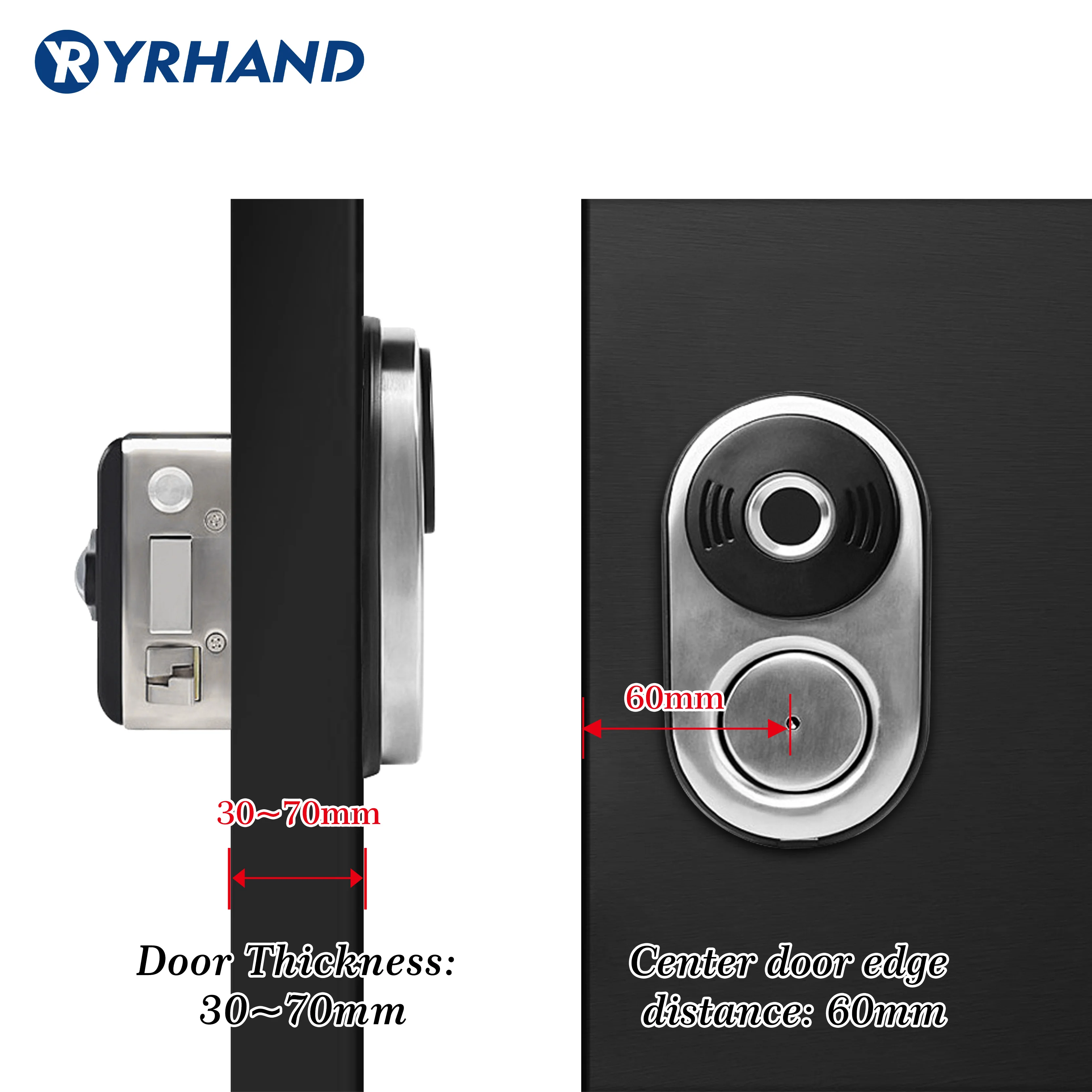 Intelligent biometric fingerprint door locks Outdoor Gate IC Card Keyless RFID Electronic smart Keless Rim Lock