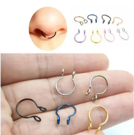 

Unisex U Shaped Fake Nose Ring Hoop Septum Rings Stainless Steel Nose Piercing Fake Piercing Oreja Pircing Jewelry