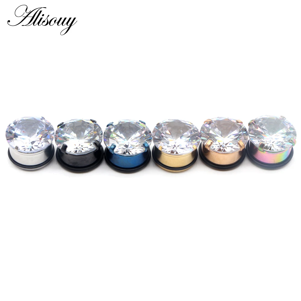 Simple Ear Plug Tunnel Zircon Earring Expander