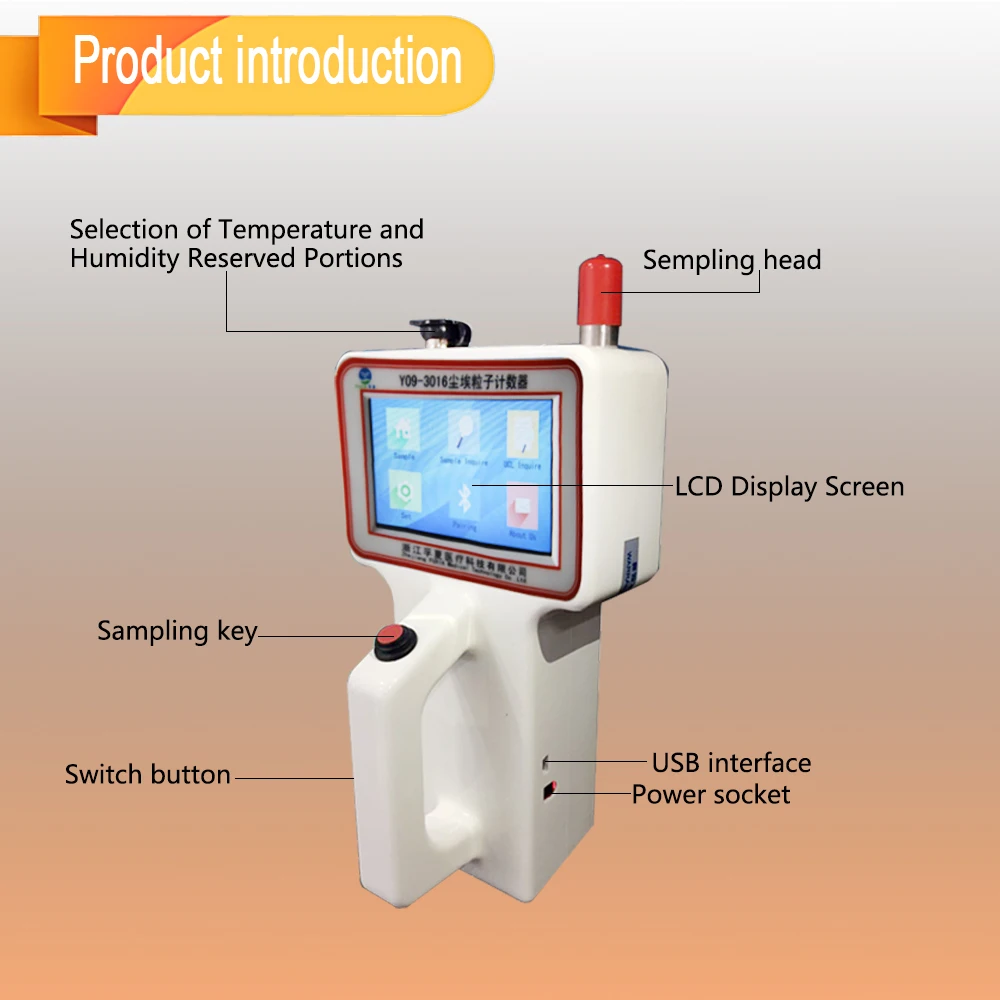 Y09-3016E  laser portable dust particle counter with bluetooth printer