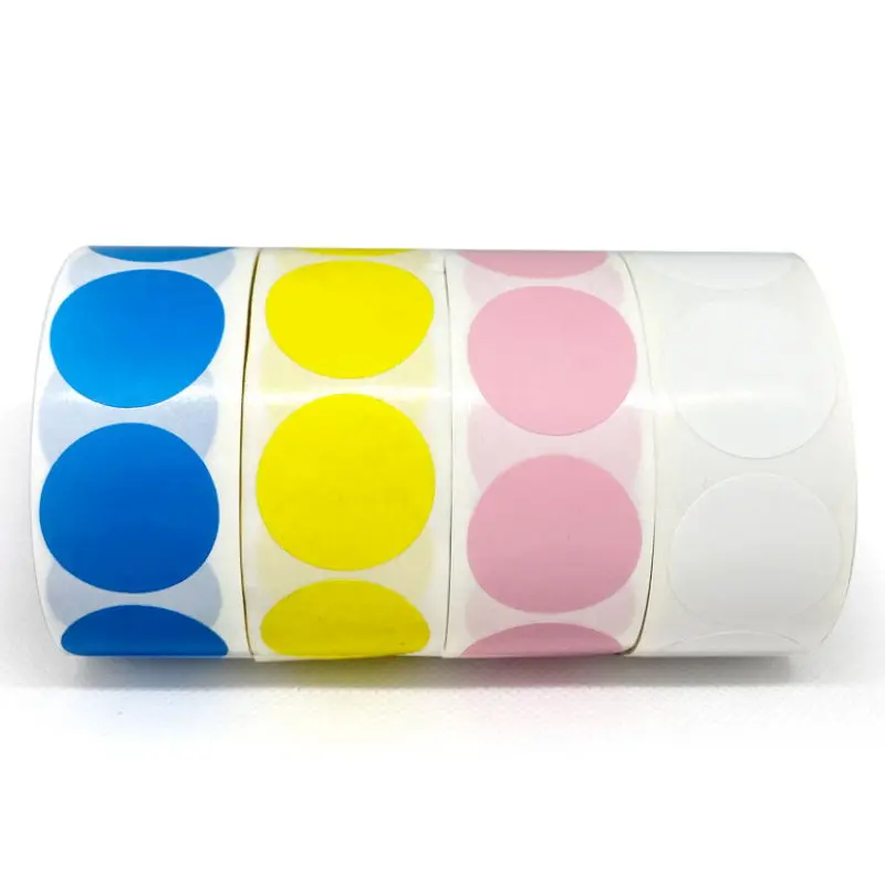 500Pcs/Roll Chroma Label Color Polka Dot Labels Stickers 1inch Red,Green,White,Yellow,Blue,Pink,Black, Kraft Stationery Stickers