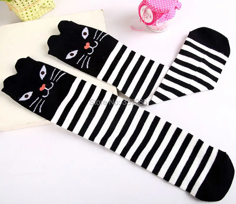 Kinder-Wärmesocken, Kurze Niedliche Cartoon-Socken für Mädchen, Kniehohe Socken für Kleinkinder, Baumwoll-Babysocken mit Tiermotiven, Überkniestrümpfe für Mädchen – Detail 6