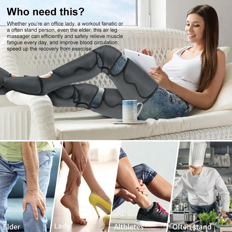 Electric Foot Leg Massager Air Pressure with heating Promotes Blood Circulation Muscle Relaxation