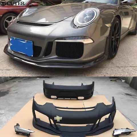 포르쉐 911 997 (2005-2012) 차량용 911 997을 991.1 GT3 스타일 차체 키트 앞 범퍼 립, 뒤 범퍼 디퓨저, 리어 스포일러로 변경