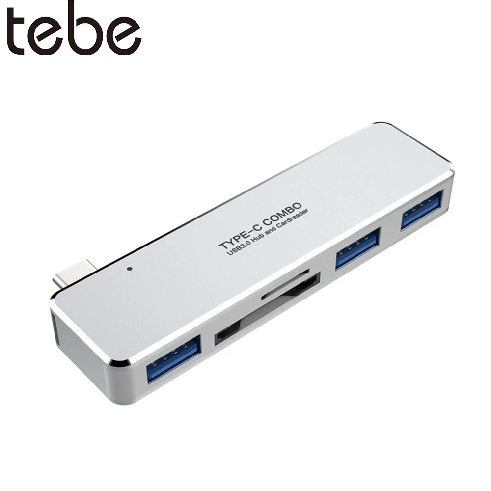 

tebe USB 3.1 Type-C Hub USB 3.0 TF/SD Card Read 5-в-1 Многофункциональный конвертер для ноутбуков MacBook и Thunderbolt 3 серии