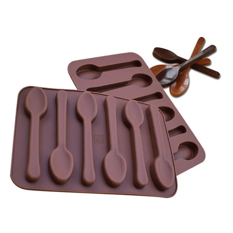 Silicone Chocolate Mold Spoon Baking Mold baking Tools Non-stick Biscuit cake mold Jelly and Candy Mold 3D mold DIY