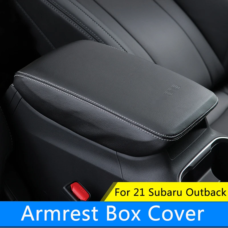 QHCP Car Central Armrest Box Cover Console Microfiber Leather Protective Sleeve Fit For Subaru Outback 2021 Interior Accessories