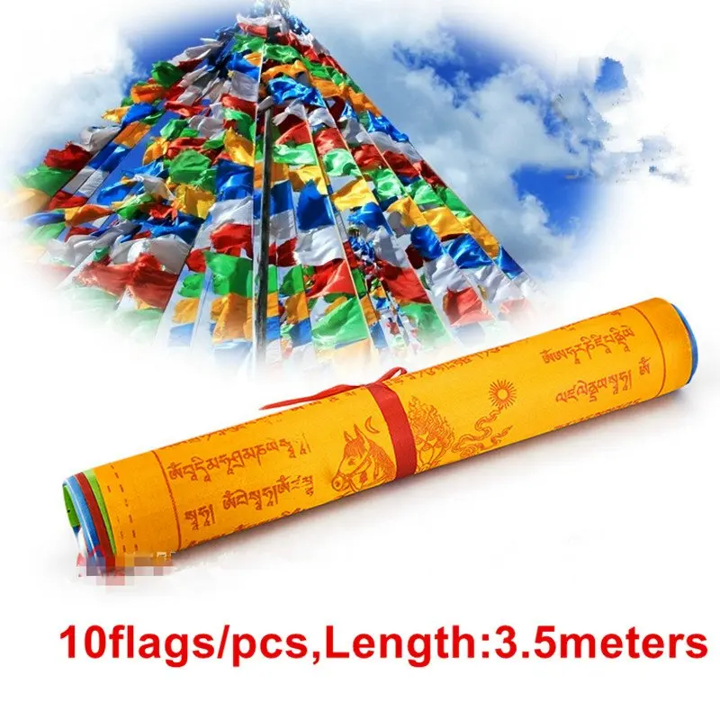 Tibetan Buddhist Prayer Flags, Contain 10 Flags ,Tibet Style Decorative Flag , Length 3meters,ten Tibetan Scriptures GPD8232