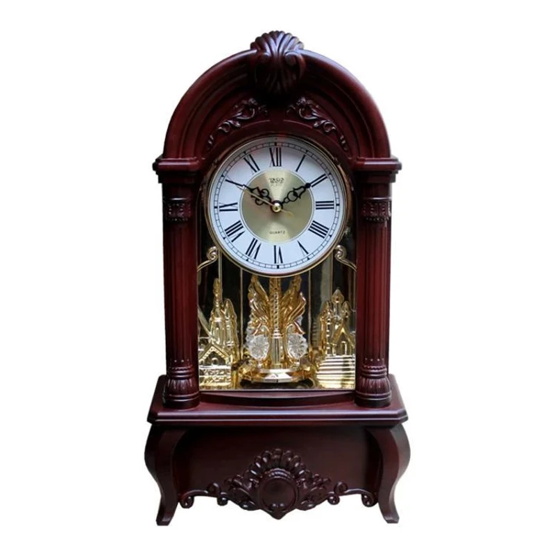 

Luxury Pendulum Wall Clock Large Retro Desk Clocks American Reloj De Pared Farmhouse Decor Alarm Clock Wooden Antique Style