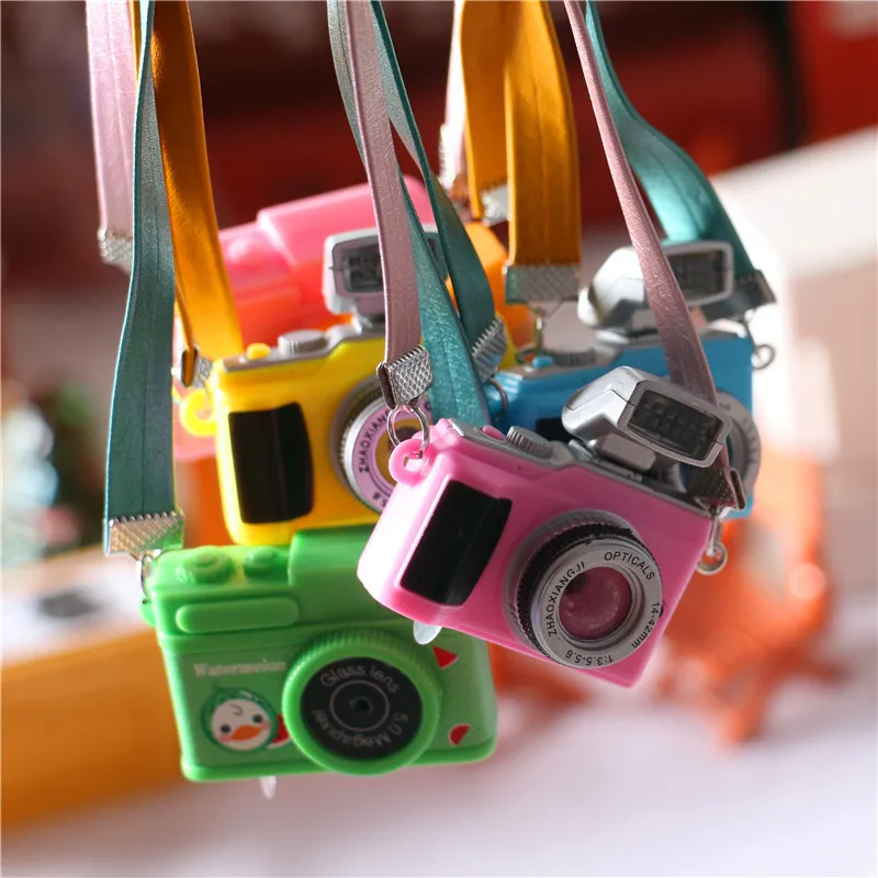 1/12 Dollhouse 13Style Color Strap SLR Camera For Ob11 1/6 Blyth Barbis Doll Accessories Miniature Scene Decoration Desktop