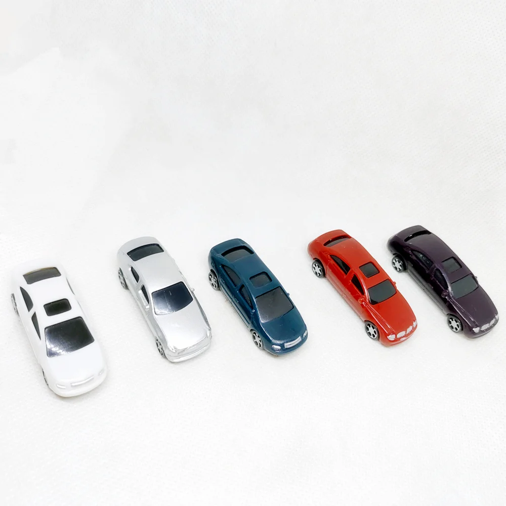 12 Pcs Painted Model Cars Building Layout Mini 1:100 Scale Building Model Car toys DIY micro scene layout train model