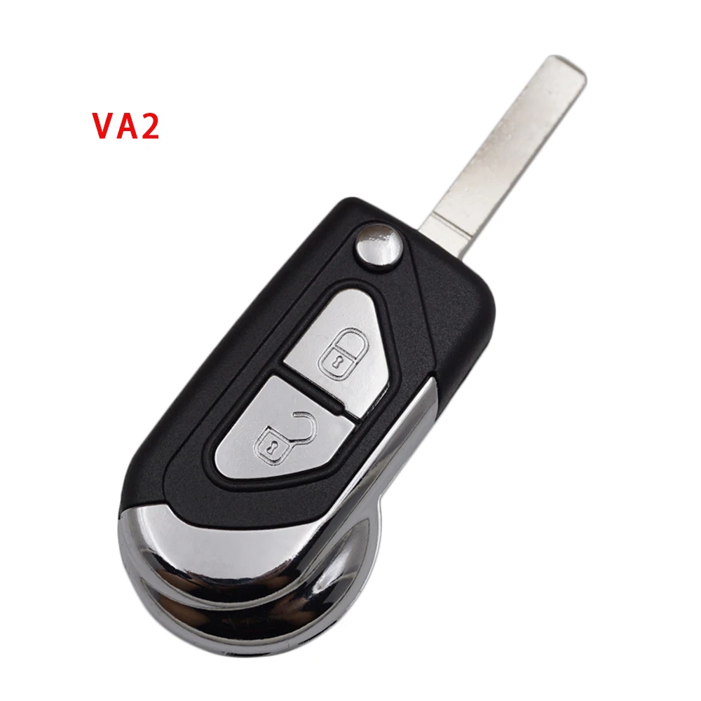 Xinyuexin Uncut VA2 HU83 Key Blade Car Key Shell Case for Citroen DS3 2 Buttons Flip Remote Key FOB Case Shell Car Accessory