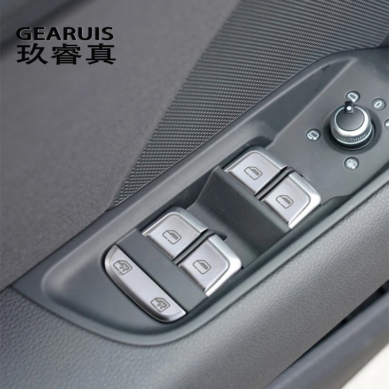 Car Styling For Audi A4 B8 S4 A5 S5 RS4 Interior Door Window Glass Switch Buttons Frame Covers Stickers Trim Auto Accessories