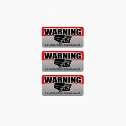 10cm*4cm 3 X WARNING VIDEO SURVEILLANCE Reflective Car Sticker Automobile Motorcycle Accessories Decoration Cover Scratch Decal