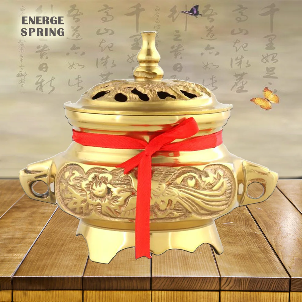 3/4 Inch Brass Incense Burner For The Buddha Coil Incense Censer Phoenix Sandalwood Incense Burner Zen Home Decorations