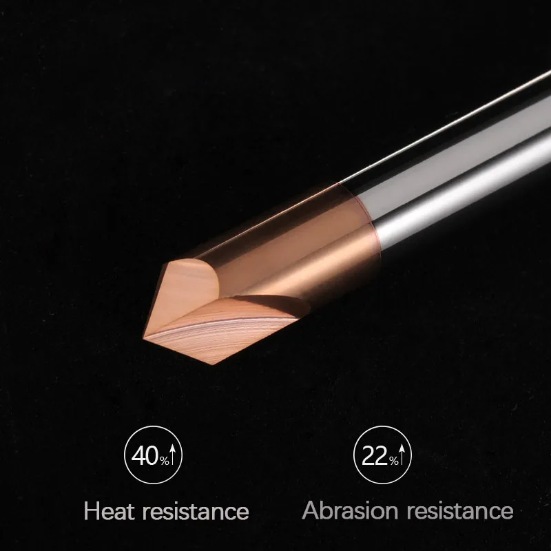 HRC55 Hợp Kim Vonfram Thẳng Rãnh Chamfering Dao Phay 60 /90 /120 Độ CNC Công Cụ Để Khắc Bit Máy cấp Cối Xay