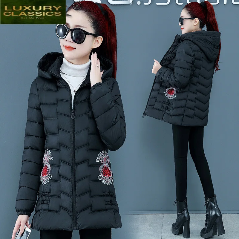 High Quality Winter Female Jacket Women Puffer Down Cotton Coat Women's Clothing 2021 Vintage Thick Warm Parkas Woman 012