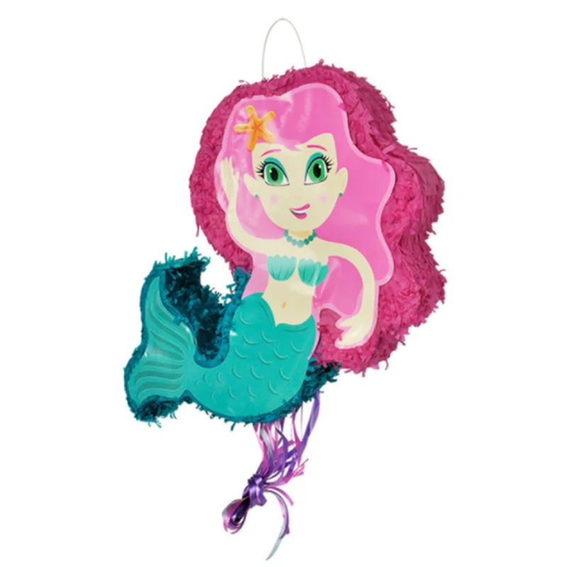 

Pinata Paper Happy New Year Popular Mermaid Shape Birthday Pinata Game Props Sugar Beat Creative Decoration For New Year Party