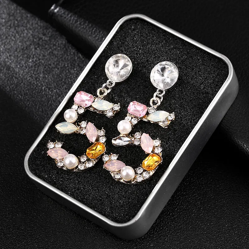 Style Big Statement Drop Dangle Crystal Earrings For Women 5 Digital baroque pearl butterfly drop cc earrings