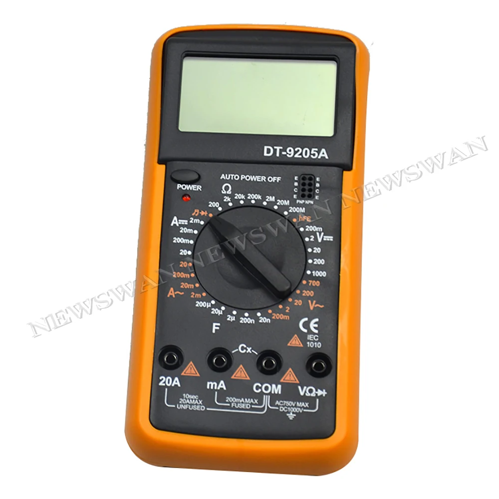 Free Shipping DT9205A AC DC LCD Display Hot Sale Professional Electric Handheld Digital Multimeter Tester Multimetro Multitester