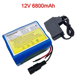 12V 6800mah bateria 18650 6.8 Ah Li-ion akumulator bateria z systemem BMS litowa płyta ochronna 18650 akumulator + ładowarka 12.6V