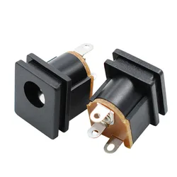 10Pcs DC Power Socket DC-015 Jack 5.5-2.1 MM / 5.5-2.5 mm Square Panel Mounting 5.5X2.1mm / 5.5x2.5mm