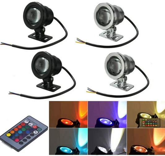 

RGB Waterproof IP68 LED Flood Light Underwater Fountain Pool Pond Aquarium Spotlight Bulb Outdoor Garden Lamp 12V 85-265V