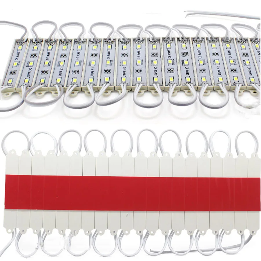 Imagem -01 - Super Brilhante Smd 5730 5054 Chips Módulo Led Impermeável Ip65 dc 12v Cool White 20 Módulos por Corda para Caixa ad 100 Peças por Lote super brilhante smd 5730 5054 chips modulo led impermeavel ip65 dc 12v cool white 20 modulos por corda para caixa ad 100 pecas por lote 01