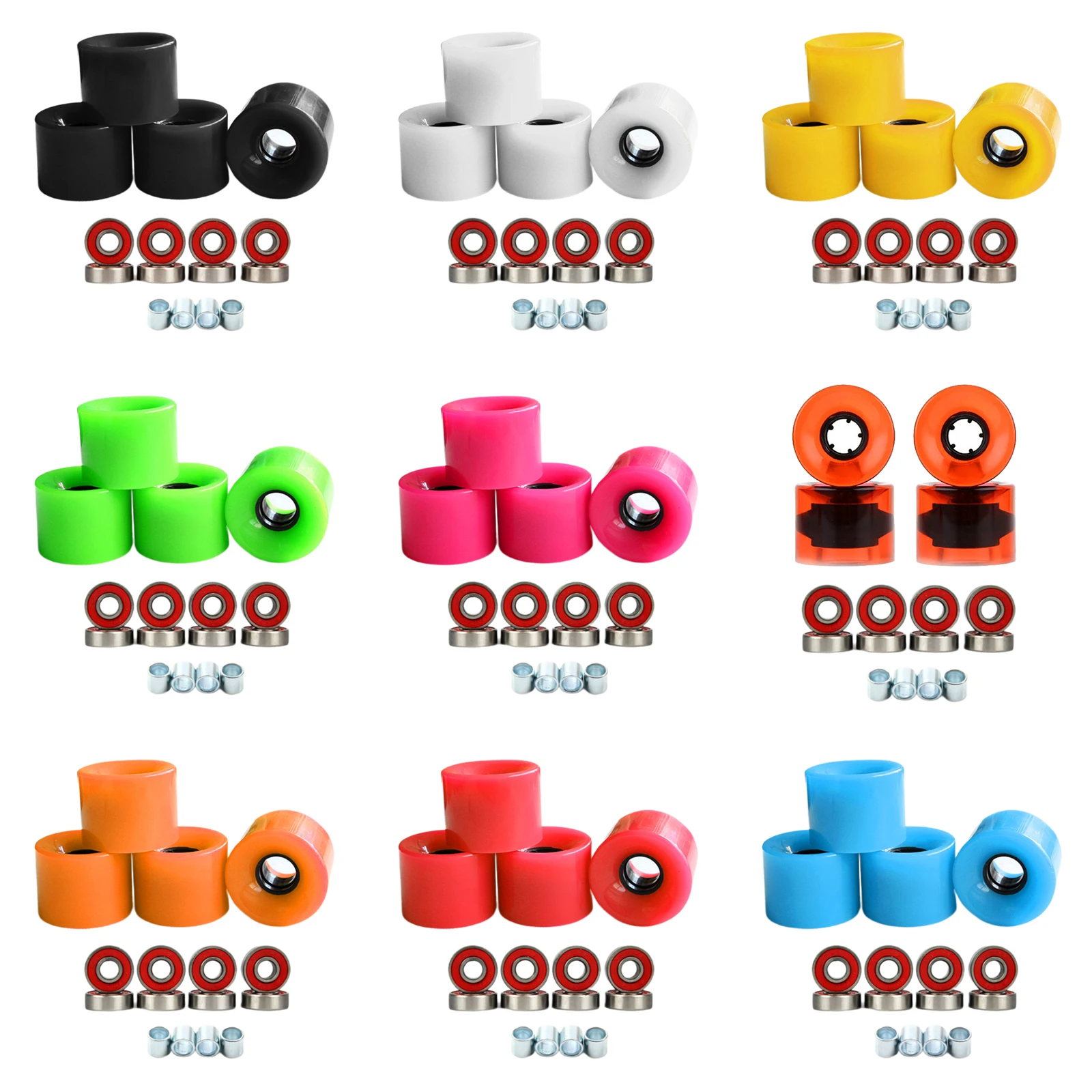 4 قطعة عجلات التزلج عجلات التزلج الطريق تزلج 78A في الهواء الطلق التزلج تحمل عجلات كروزر 60 مللي متر المبحرة الشارع عجلات بولي PU