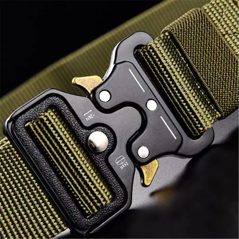 Plus Size 150 170cm Men's Belt Army Outdoor Hunting Tactical Multi Function Combat Survival Marine Corps Canvas Nylon Belts 2024