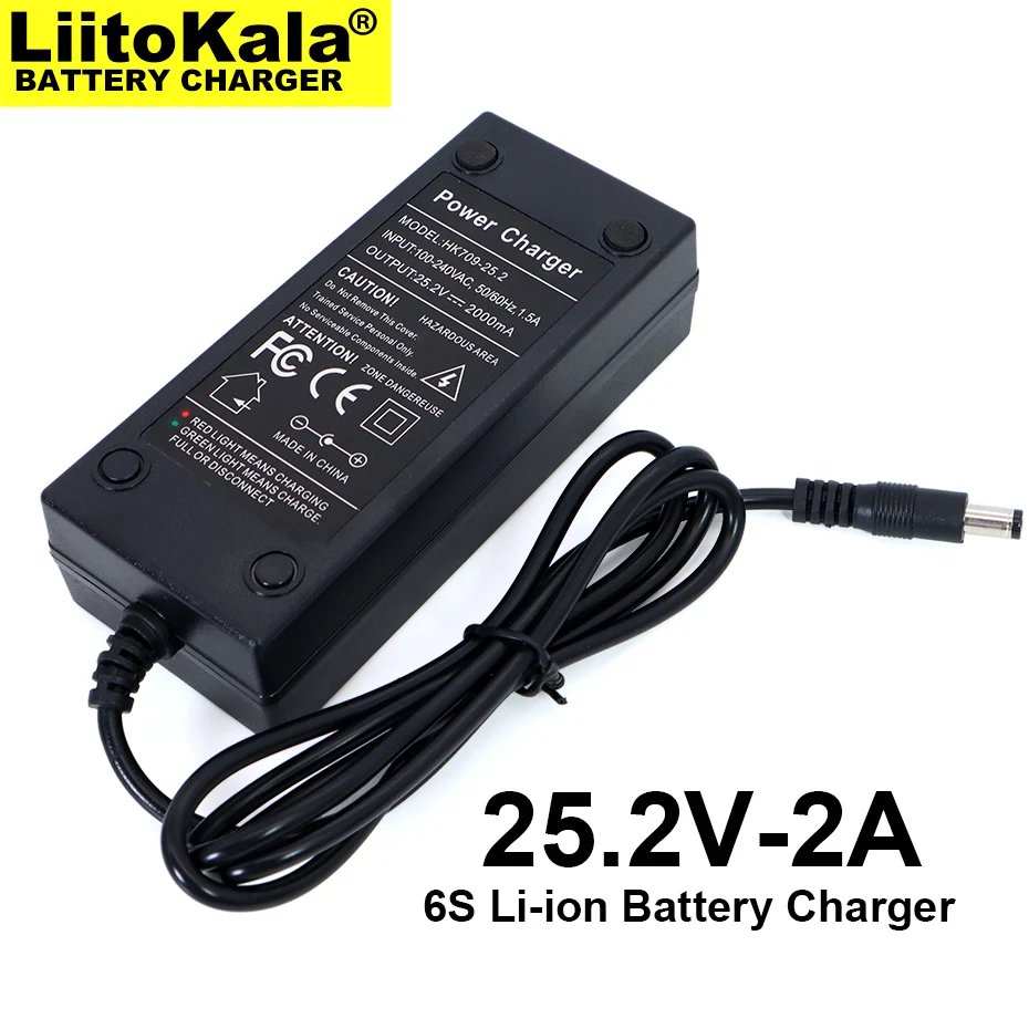 Liitokala 25.2V 2A 6Series แบตเตอรี่ลิเธียมแบตเตอรี่ชาร์จ18650แบตเตอรี่ชาร์จ25.2V Constant Current Charger 2A DC 5.5*2.1มม.