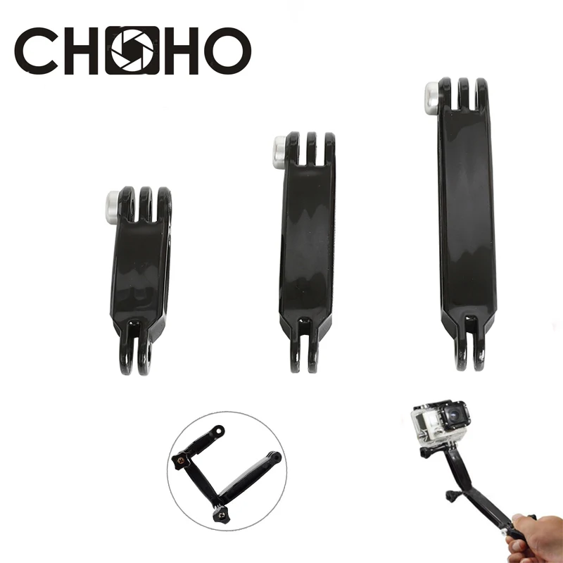 Dla Gopro akcesoria tyczka przedłużająca trójstronne ramię selfie stick kask uchwyt na Gopro HERO DJI Osmo Insta360